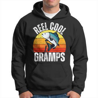 Reel Cool Gramps Fishing Retro Fisherman Dad Fathers Day Hoodie - Thegiftio UK