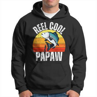 Reel Cool Papaw Fishing Retro Fisherman Dad Fathers Day Hoodie - Thegiftio UK