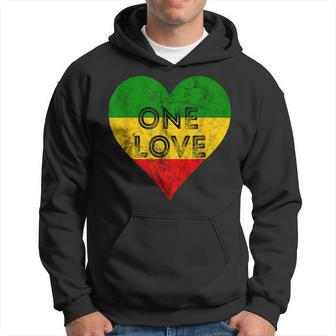 Reggae Heart One Love Rasta Reggae Music Rastafarian Jamaica Hoodie - Monsterry DE