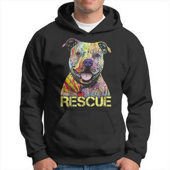 Rescue Dog Colorfull Pitbull Dog Adopt Don't Shop Hoodie | Mazezy