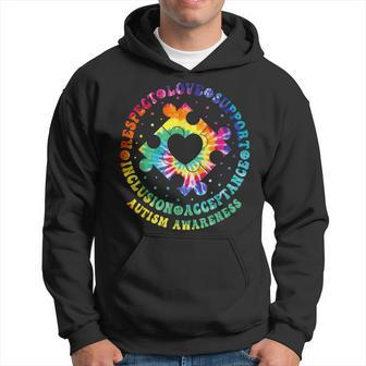 Respect Love Support Acceptance Autism Awareness Puzzle Hoodie | Mazezy
