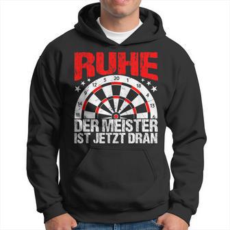 Rest Der Meister Ist Jetzt Dran Dart Spieler Schwarzes Hoodie - Seseable