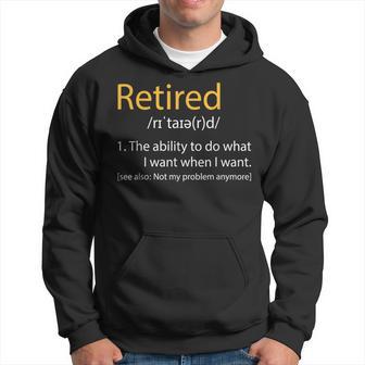 Retired Definition Retirement Retiree Pension Retiring Hoodie - Thegiftio UK
