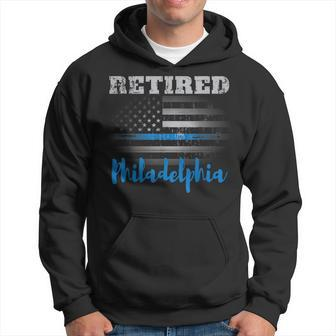 Retired Police Officer Philadelphia American Flag Hoodie - Monsterry CA