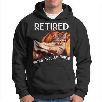 Retirement 2024 Retired 2024 Not My Problem Anymore Cute Cat Hoodie - Seseable