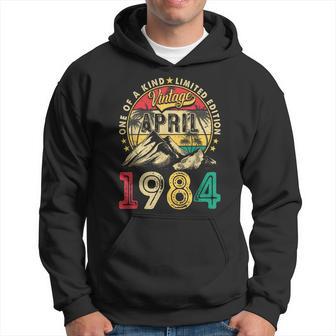 Retro 40 Year Old Vintage April 1984 40Th Birthday Hoodie - Thegiftio UK