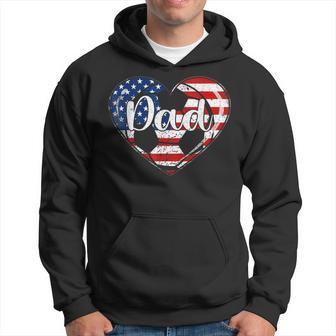 Retro 4Th Of July Patriotic Soccer Dad Usa Flag Heart Hoodie - Monsterry CA