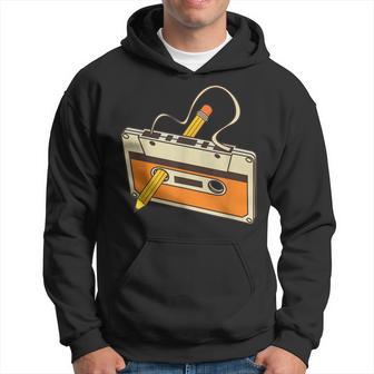 Retro 80S Music Tape Cassette Pencil 70S Throwback Hoodie - Thegiftio UK