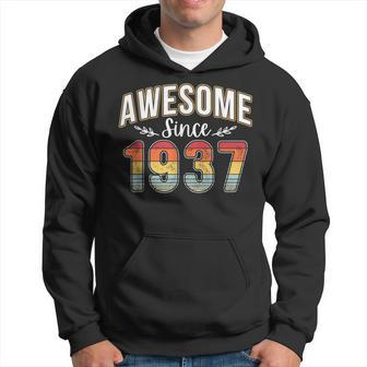 Retro 85 Years Old Awesome Since 1937 Vintage 85Th Birthday Hoodie - Monsterry