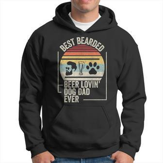 Retro Best Bearded Beer Lovin Dog Dad Ever Pet Lover Owner Hoodie - Monsterry CA