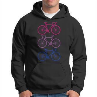Retro Bicycles Bi Bisexual Flag Biker Bisexuality Lgbt Pride Hoodie - Monsterry CA