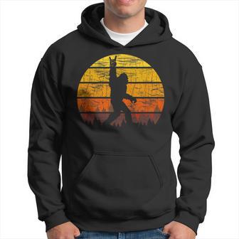 Retro Bigfoot Rock On Silhouette Sunset Believe 80S Graphic Hoodie - Monsterry DE