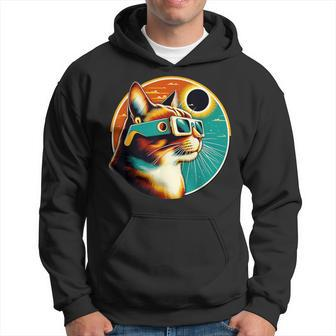 Retro Eclipse Cat With Eclipse Glasses Cat Lover Hoodie - Seseable
