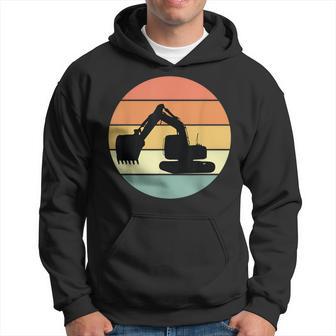 Retro Excavator Apparel Heavy Construction Equipment Hoodie - Monsterry UK