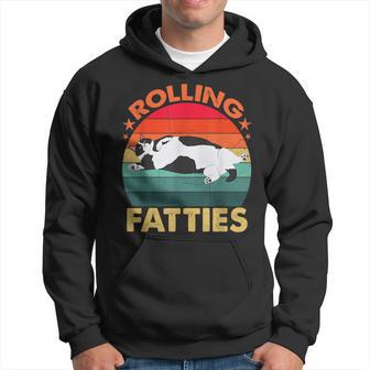 Retro Fat Kitten Cat Rolling Fatties Hoodie - Monsterry DE