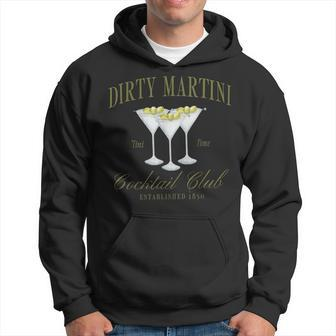 Retro Dirty Martini Cocktail And Social Club Drinking Hoodie | Mazezy