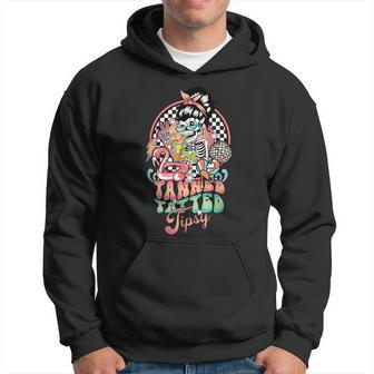 Retro Tanned Tatted And Tipsy Skeleton Summer Vacation Hoodie - Monsterry AU