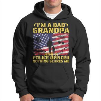 Retro I'm A Dad Grandpa And A Police Officer Fathers Day Hoodie - Thegiftio UK