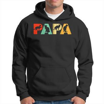 Retro Katze Papa Lustige Papa Katzeatertag Kapuzenjacke Kapuzenpullover - Geschenkecke