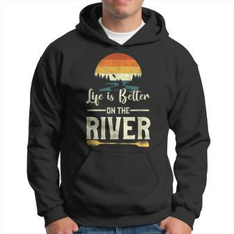 Retro Kayaking Life Is Better On The River Hoodie - Monsterry