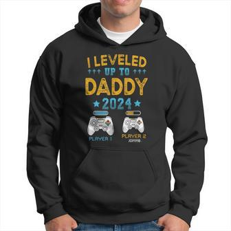 Retro I Leveled Up To Daddy 2024 First Time Dad Hoodie - Seseable
