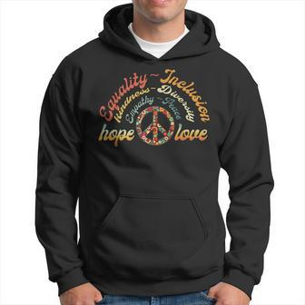 Retro Love Equality Inclusion Kindness Diversity Hope Peace Hoodie - Monsterry AU