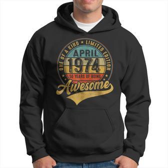 Retro Made In 1974 April Limited Edition 50Th Birthday Hoodie - Thegiftio UK