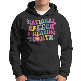Retro National Speech And Hearing Month Speech Pathologist Hoodie - Seseable