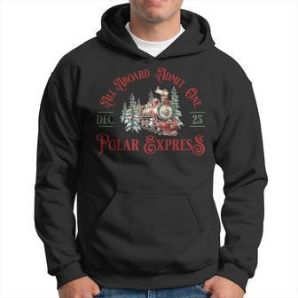 Retro North Pole Polar Express All Abroad Family Matching Hoodie - Seseable