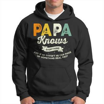 Retro Papa Knows Everything & If He Doesn't He Father's Day Hoodie - Thegiftio UK