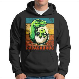 Retro Papasaurus Father's Day Best Dad T-Rex Papa Dinosaur Hoodie - Monsterry UK