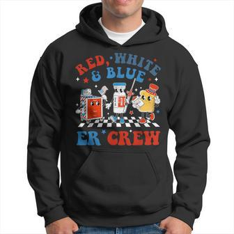 Retro Red White Blue Er Crew Emergency Room 4Th Of July Hoodie - Monsterry CA