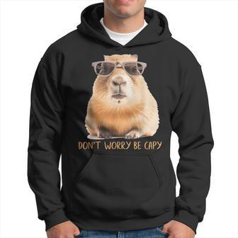 Retro Rodent Capybara Dont Worry Be Capy Hoodie - Seseable