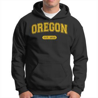 Retro School-Style Oregon 1859 Distressed Hoodie - Monsterry CA