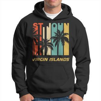 Retro St John Virgin Islands Palm Trees Vacation Hoodie - Monsterry