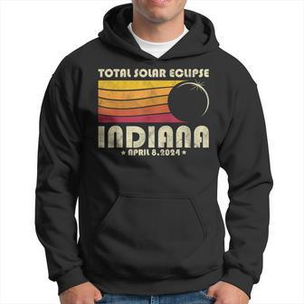 Retro Total Solar Eclipse 2024 Indiana Usa Totality Hoodie - Seseable