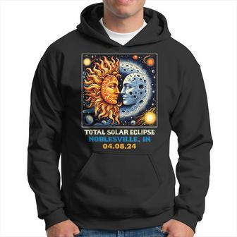 Retro Total Solar Eclipse Noblesville Indiana Hoodie | Mazezy