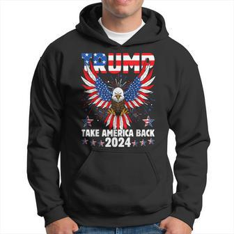 Retro Trump 2024 Take America Back American Flag Trump 2024 Hoodie - Monsterry