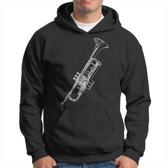 Retro Trumpet Sketch For Trumpet Hoodie - Seseable