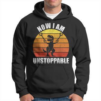 Retro Now I Am Unstoppable T-Rex Vintage Hoodie - Monsterry