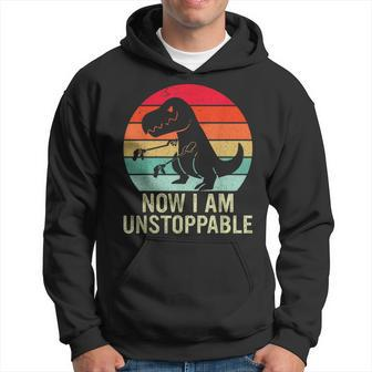 Retro Now I Am Unstoppable T-Rex Vintage Hoodie - Seseable