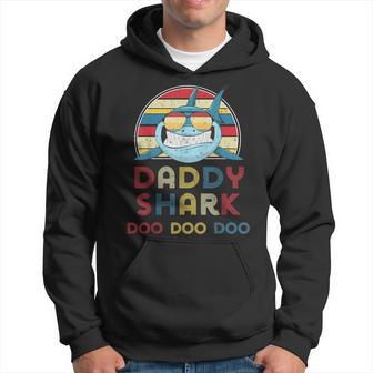 Retro Vintage Daddy Sharks For Father Mens Hoodie - Thegiftio UK