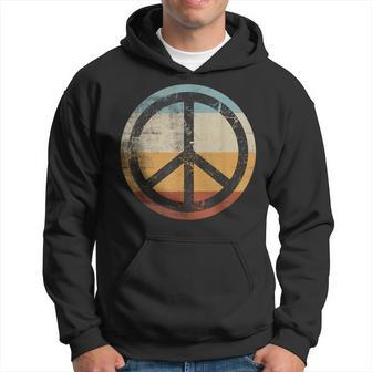 Retro Vintage Distressed Peace Sign Hoodie - Monsterry