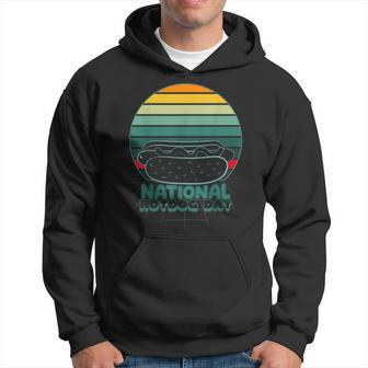 Retro Vintage National Hot Dog Day Hot Dog Lovers Hoodie - Monsterry
