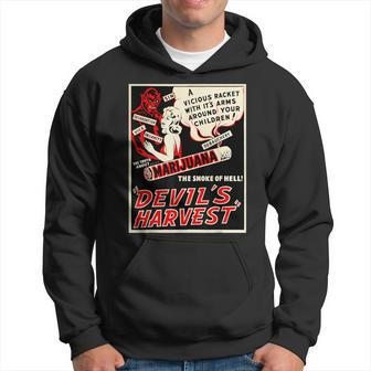 Retro Weed Art-Devil's Harvest Marijuana Weed Propaganda Hoodie - Monsterry AU