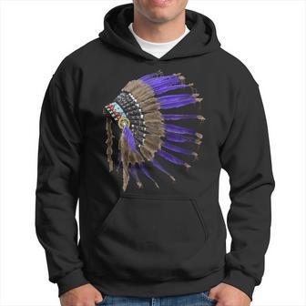 Rez Native American Buffalo Skull Feathers Indian Hoodie - Monsterry DE