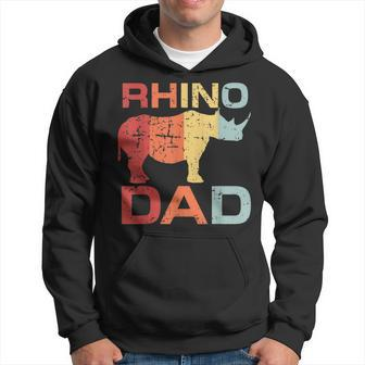 Rhino Dad Retro Father Animal Safari Hoodie - Monsterry AU