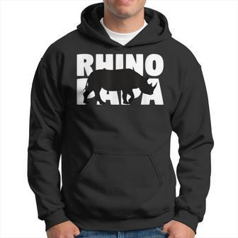 Rhino Papa For Rhino Lover Animal Father Rhino Dad Hoodie - Monsterry UK