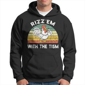 Rizz Em With The Tism Meme Retro Hoodie - Monsterry UK