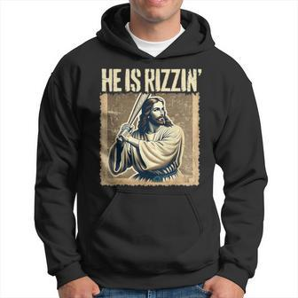 He Is Rizzin Jesus Playing Baseball Sports Rizz Hoodie - Monsterry CA